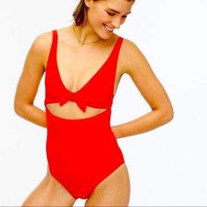 Apollo Swim red cutout tie front monokini bathing suit size large